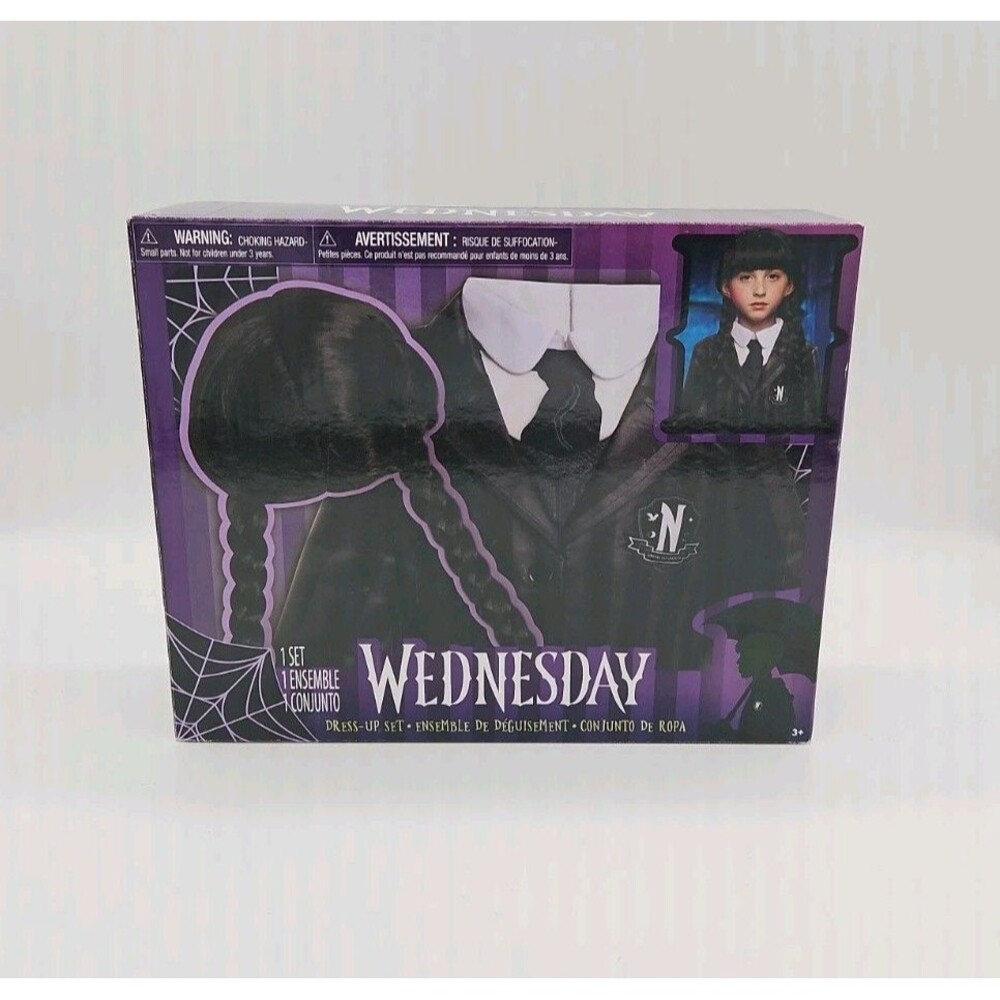 Just Play Wednesday Addams Dress Up Set Nevermore Academy Uniform Kids NEW